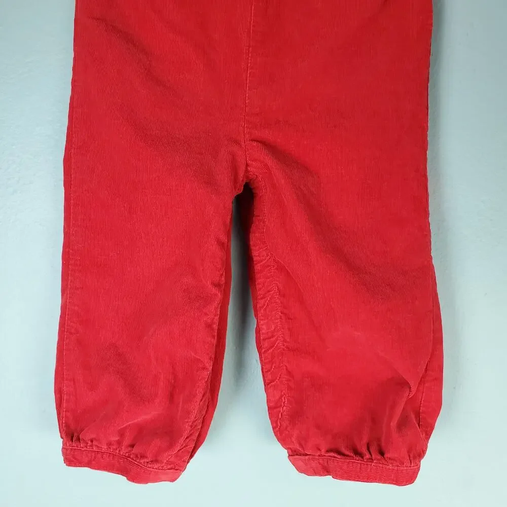 Gymboree Winter Penguin Girls Red Penguin Corduroy Overall Size 2T